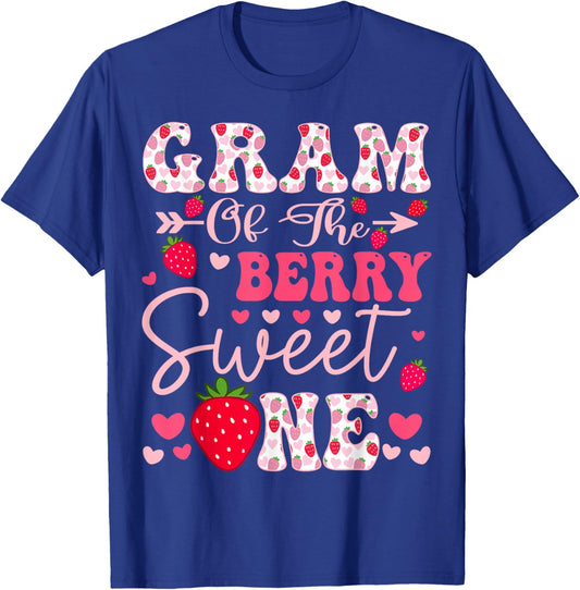 Gram Of The Berry Sweet One Strawberry 1St Birthday T-Shirt - T-Shirt | Royal