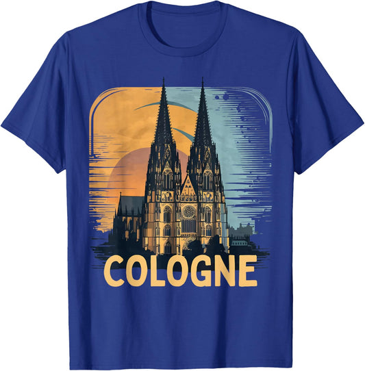 Cologne Cathedral Vintage Silhouette Köln German Skyline T-Shirt - T-Shirt | Royal