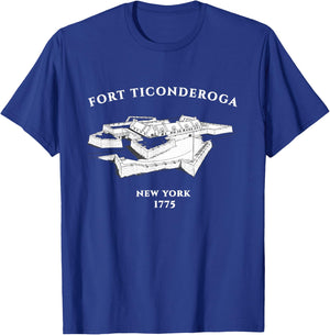 Fort Ticonderoga New York 1775 Revolutionary War T-Shirt - T-Shirt | Royal