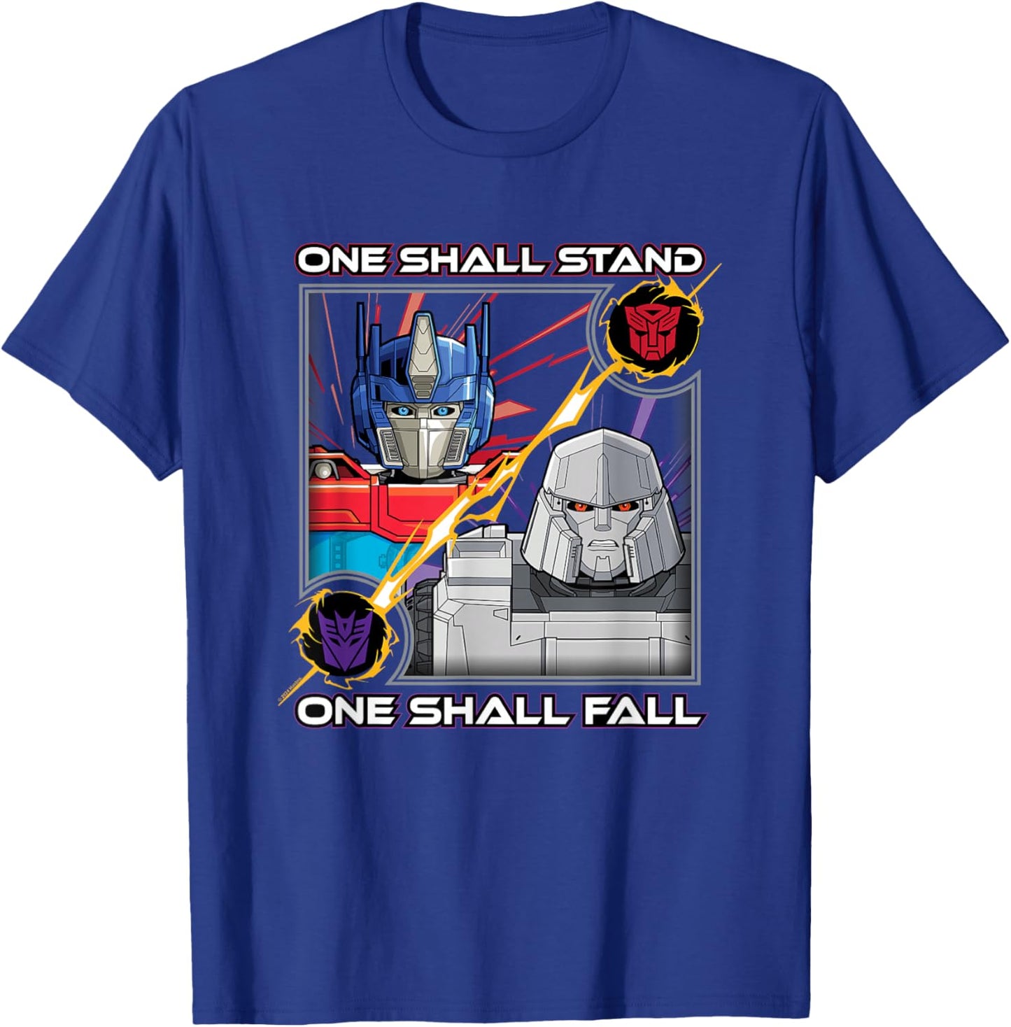 Transformers One One Shall Stand One Shall Fall Poster T-Shirt - T-Shirt | Royal