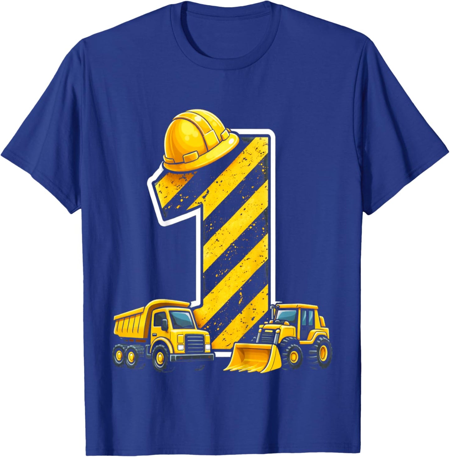Kids One 1yr 1st Birthday Construction 1 Year Old Birthday Boy T-Shirt - T-Shirt | Royal