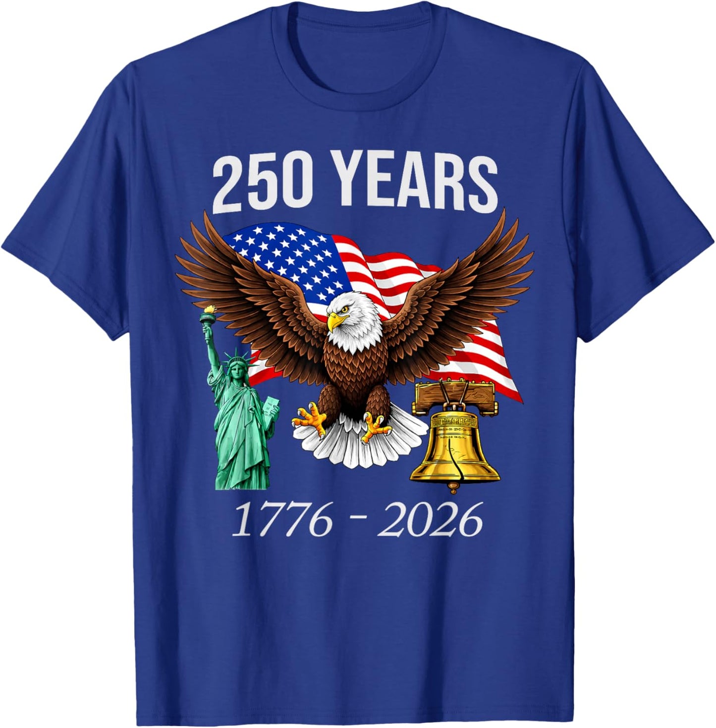 America 250th Birthday 1776–2026 4th of July T-Shirt - T-Shirt | Royal