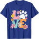 Love Paw Print Flowers Pet Owner Animal Lover T-Shirt - T-Shirt | Royal