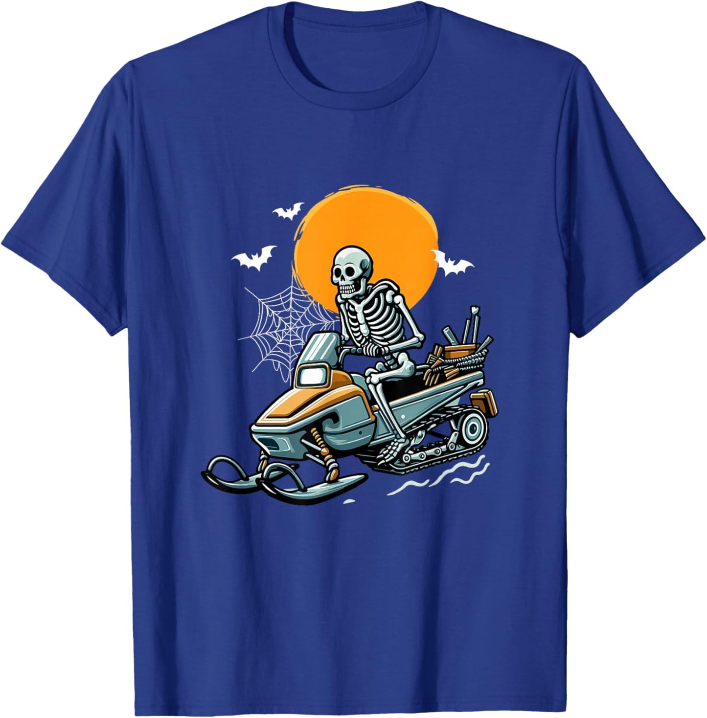 Skeleton Snowmobile Halloween Costume Sports Lover Family T-Shirt - T-Shirt | Royal