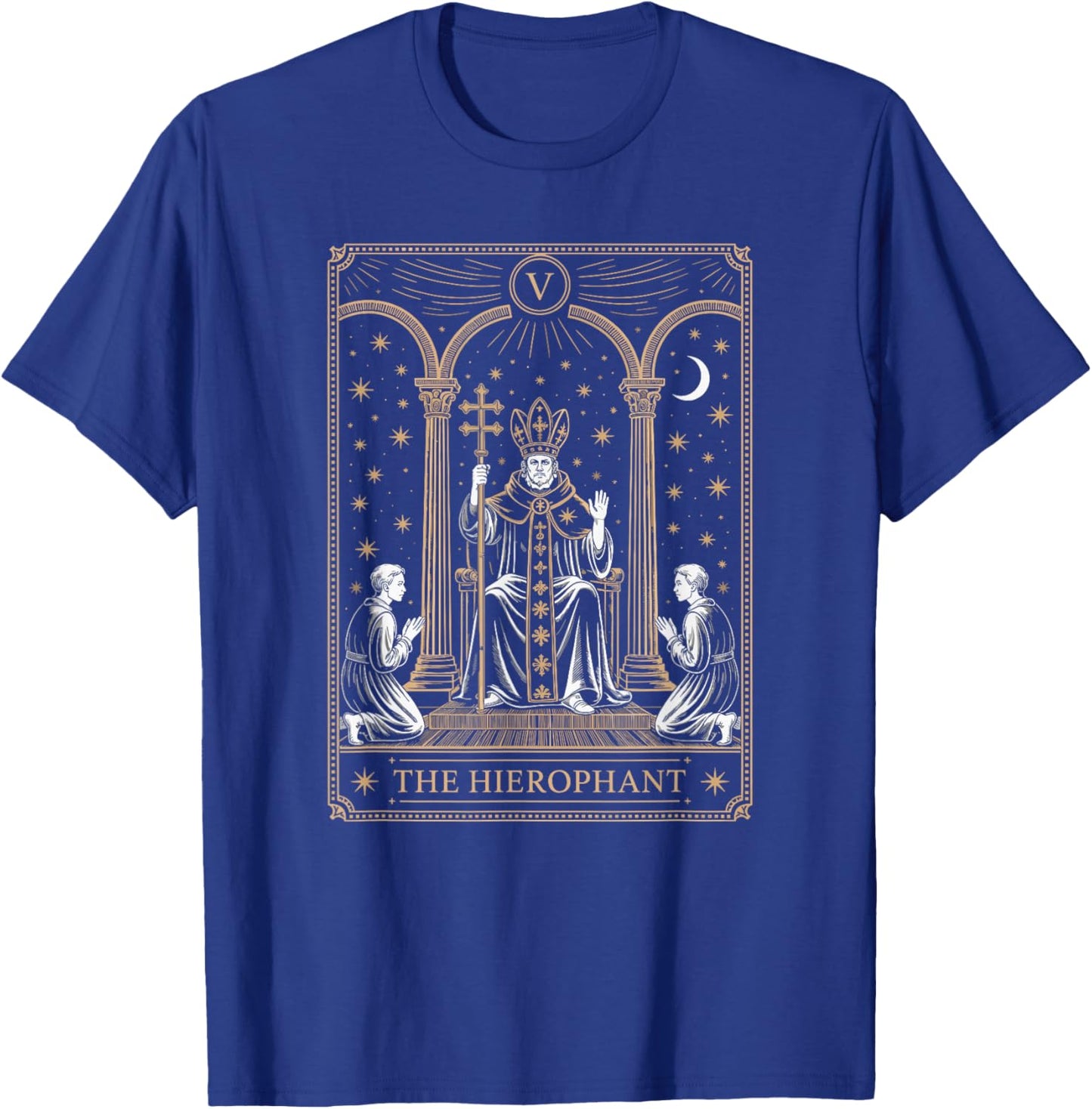 The Hierophant Tarot Card Spiritual Teacher Witchy Art T-Shirt - T-Shirt | Royal