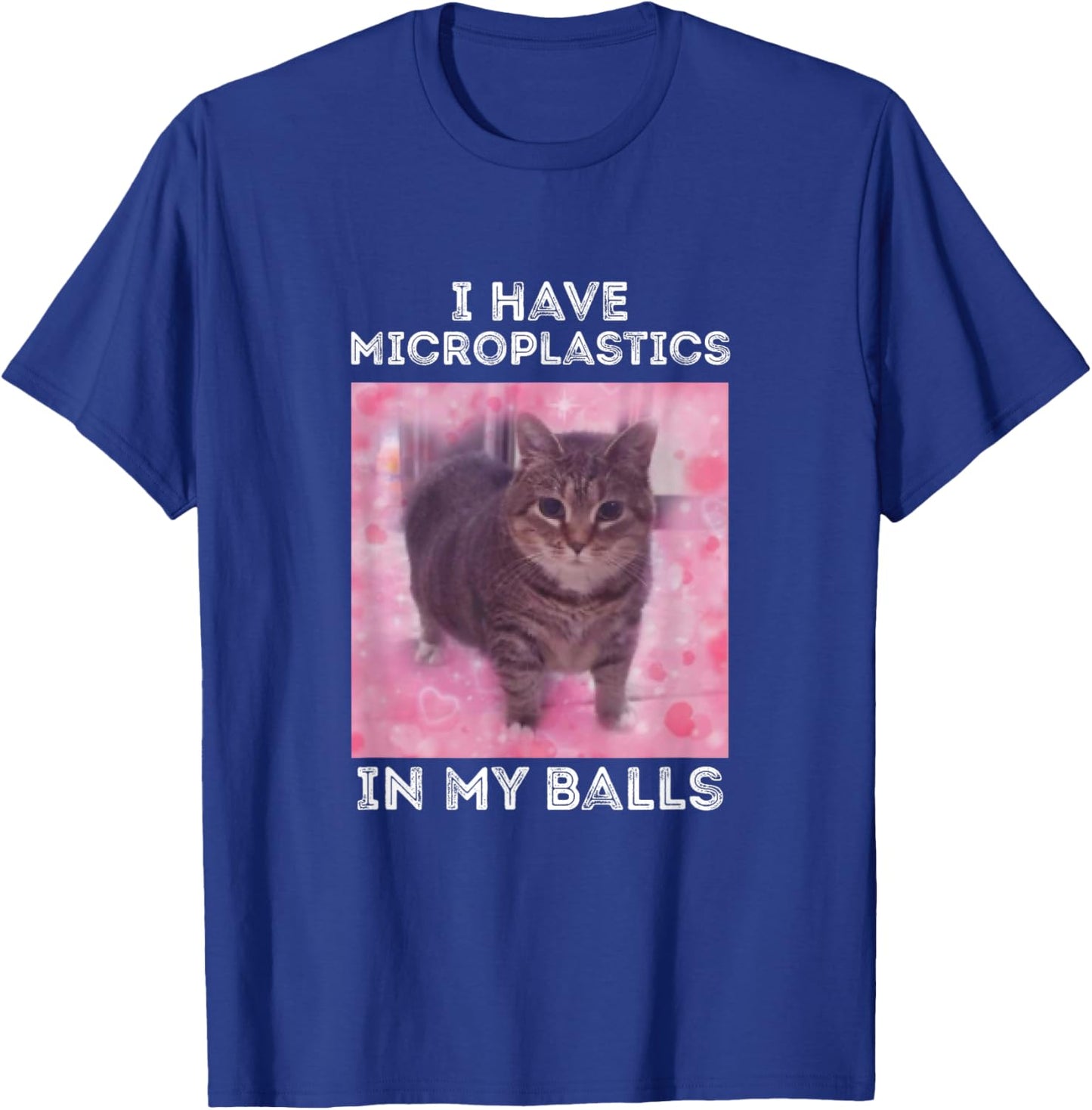 I Have Microplastics in my Balls Funny Cat Meme T-Shirt - T-Shirt | Royal