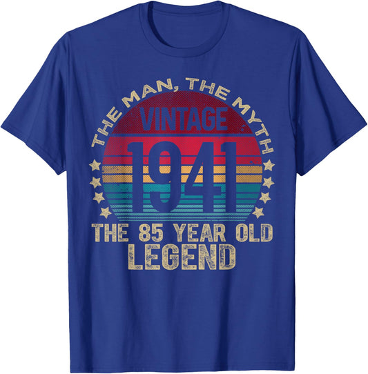 85 Year Old Gifts Vintage 1941 Limited Edition 85th Birthday T-Shirt - T-Shirt | Royal
