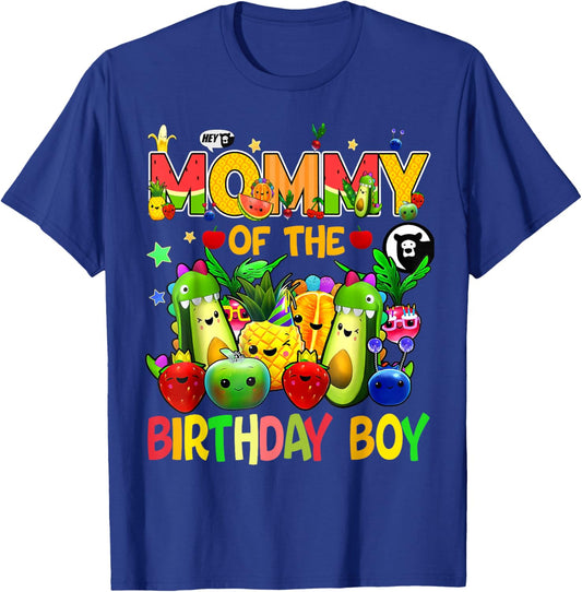 Mommy Of The Birthday Boy Family Fruit Birthday Hey Bear T-Shirt - T-Shirt | Royal