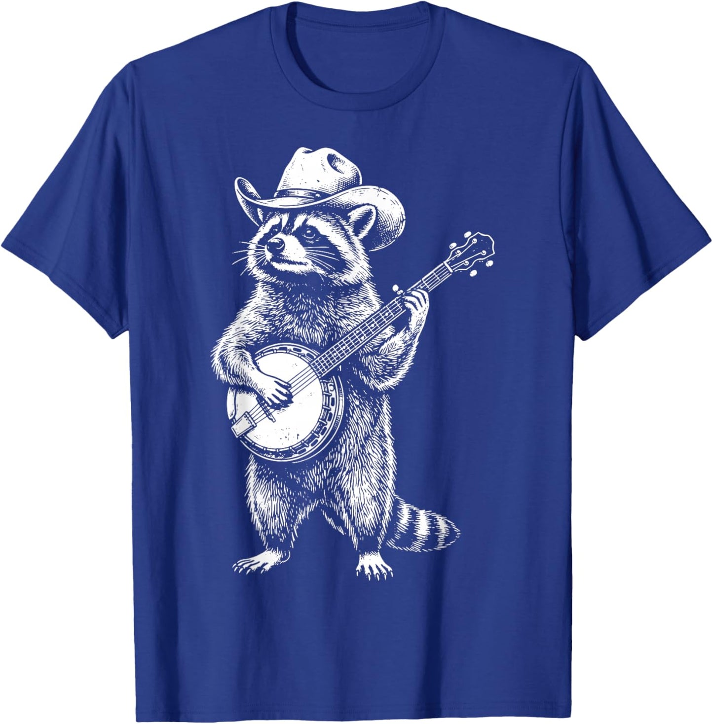 Raccoon Playing Banjo T-Shirt - T-Shirt | Royal