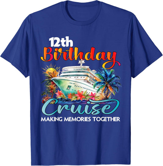 12th Birthday Cruise 2026 Family Cruise Vacation Birthday T-Shirt - T-Shirt | Royal