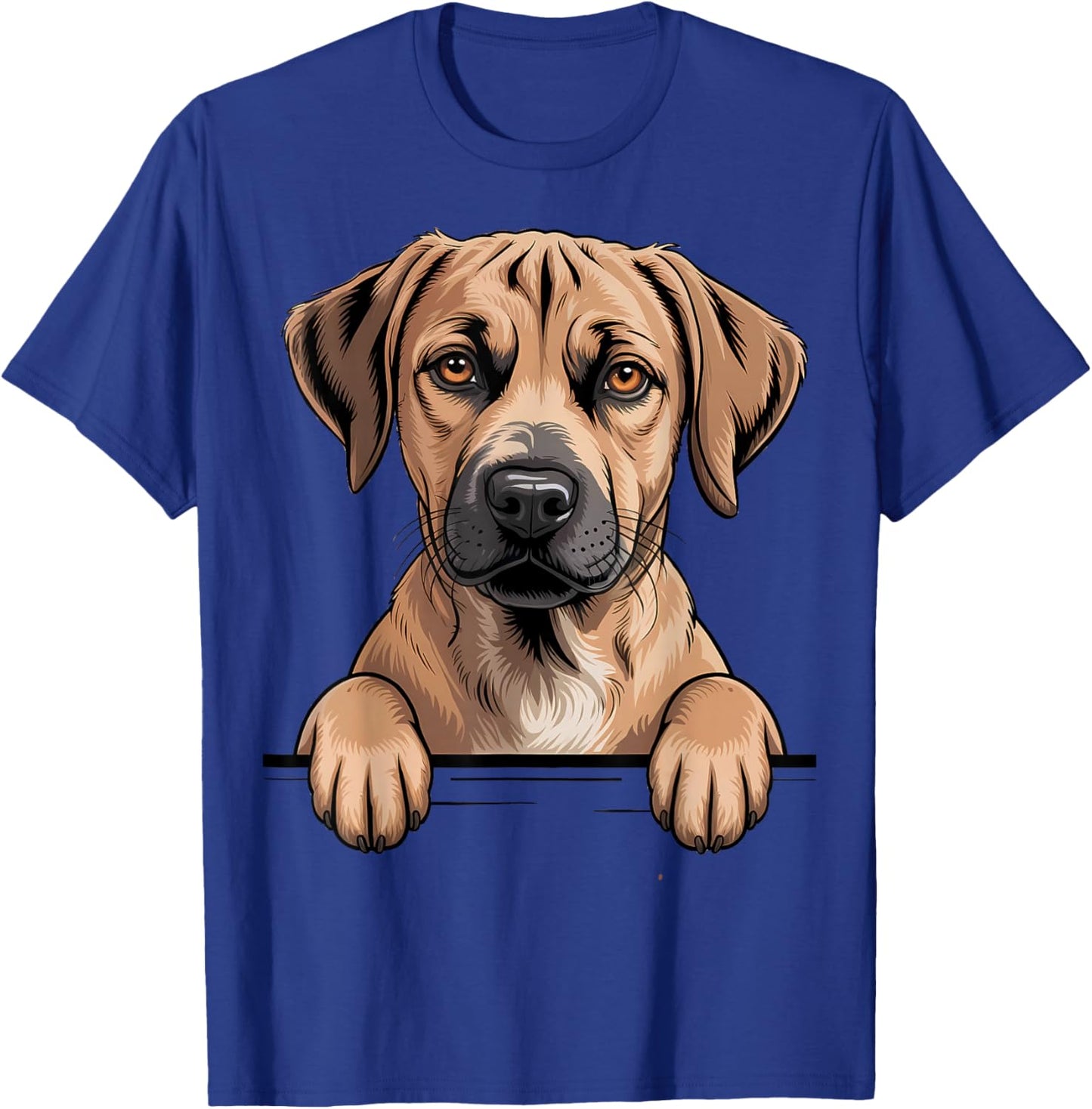 Black Mouth Cur Funny Peeking Pocket Puppy Dog Lover T-Shirt - T-Shirt | Royal