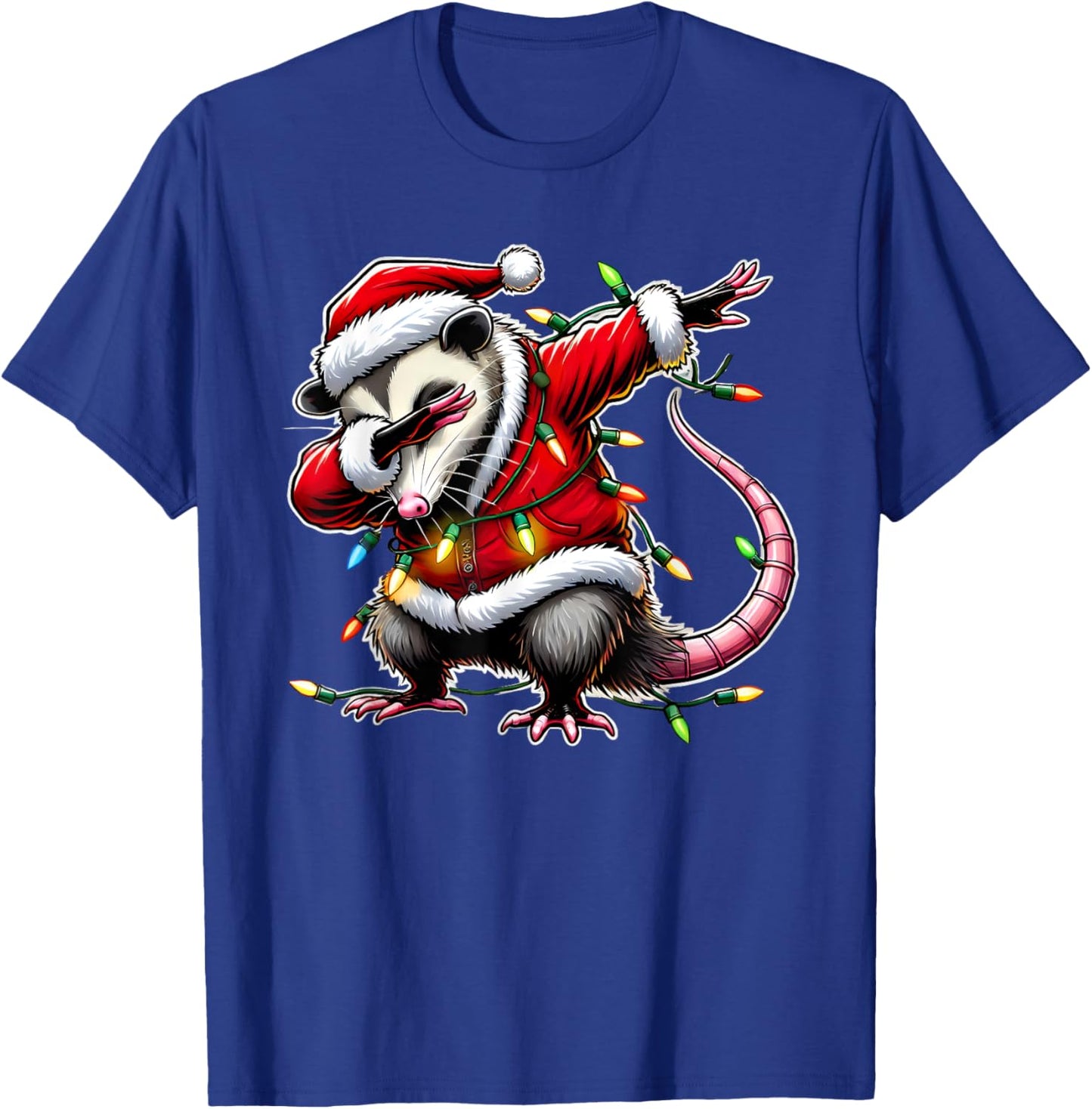Christmas Santa Costume Dabbing Opossum Xmas Lights Kids Dab T-Shirt - T-Shirt | Royal