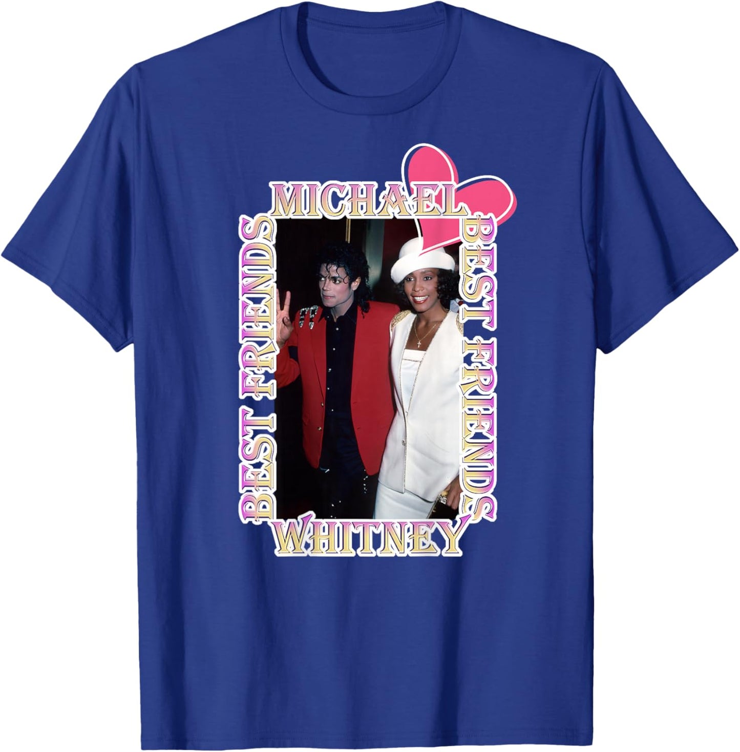 Michael Jackson_Whitney Houston_Back Printed T-Shirt - T-Shirt | Royal