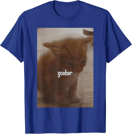 FUNNY MEME CUTE Goober Cat Silly Cat Men Women Girls Kids T-Shirt - T-Shirt | Royal