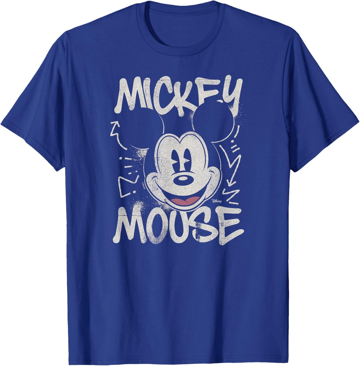 Mickey Mouse - Tonal Washed Graffiti T-Shirt - T-Shirt | Royal