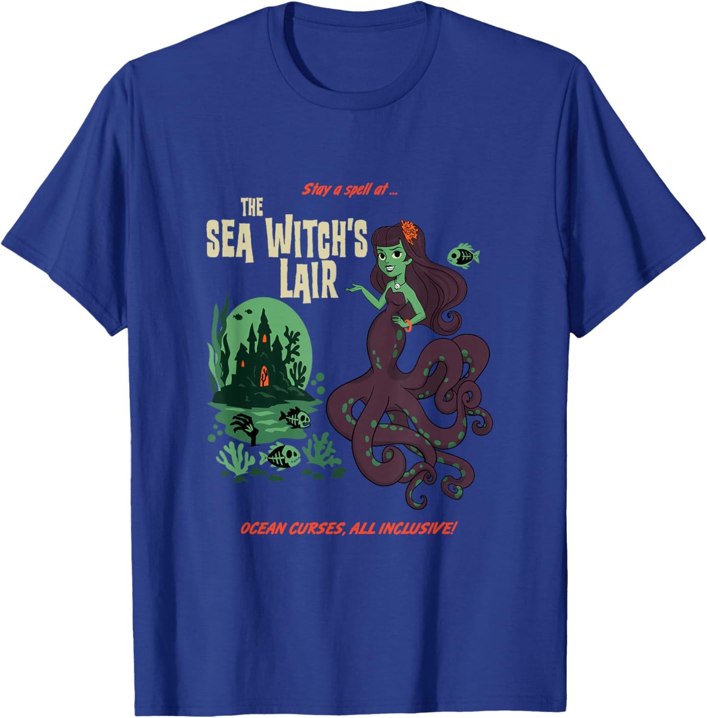 Sea Witch's Lair - Retro Kitsch, Mermaid & Witch core T-Shirt - T-Shirt | Royal