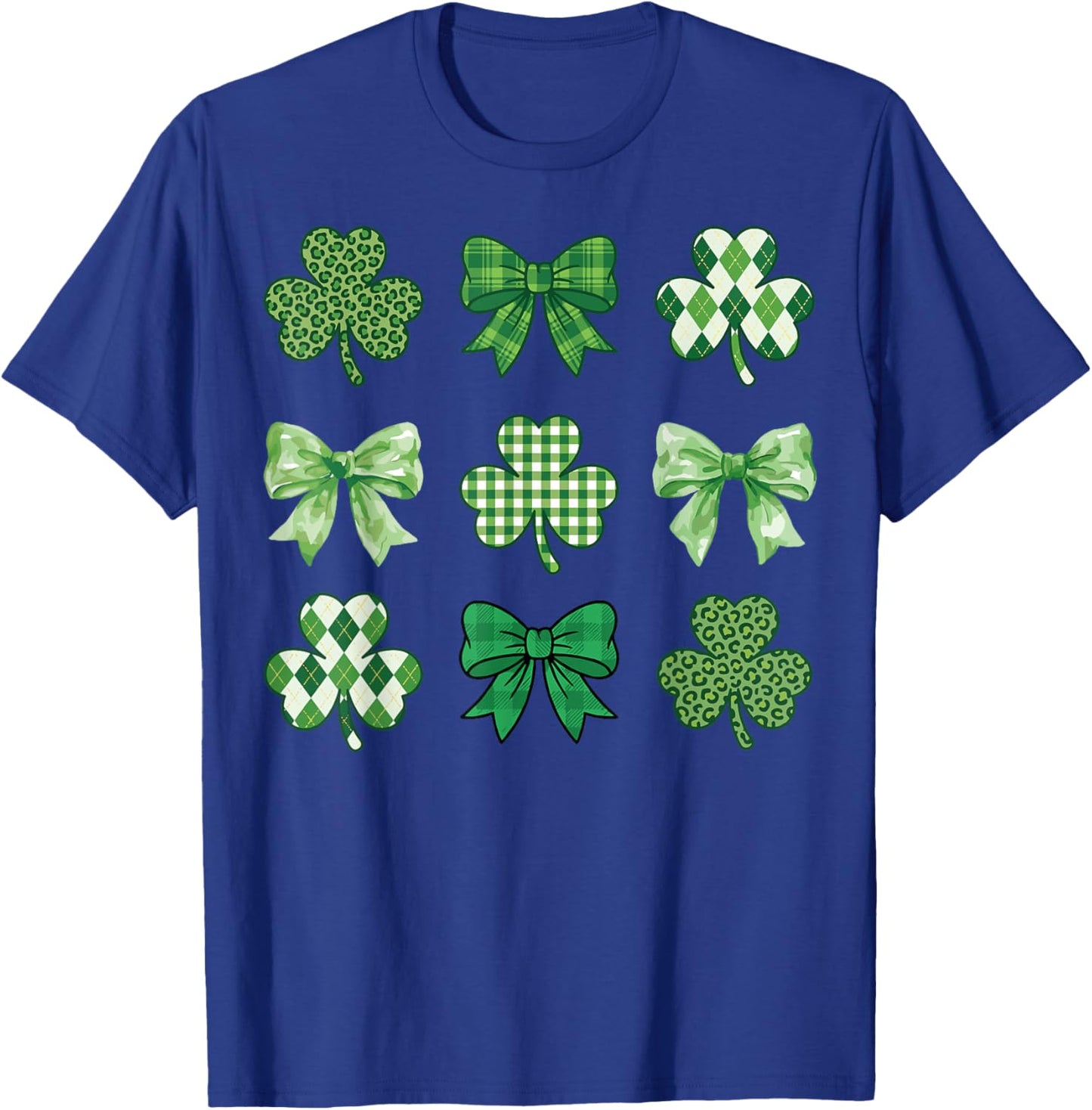 St Patricks Day Shamrock Coquette Bow Saint Pattys Girls T-Shirt - T-Shirt | Royal
