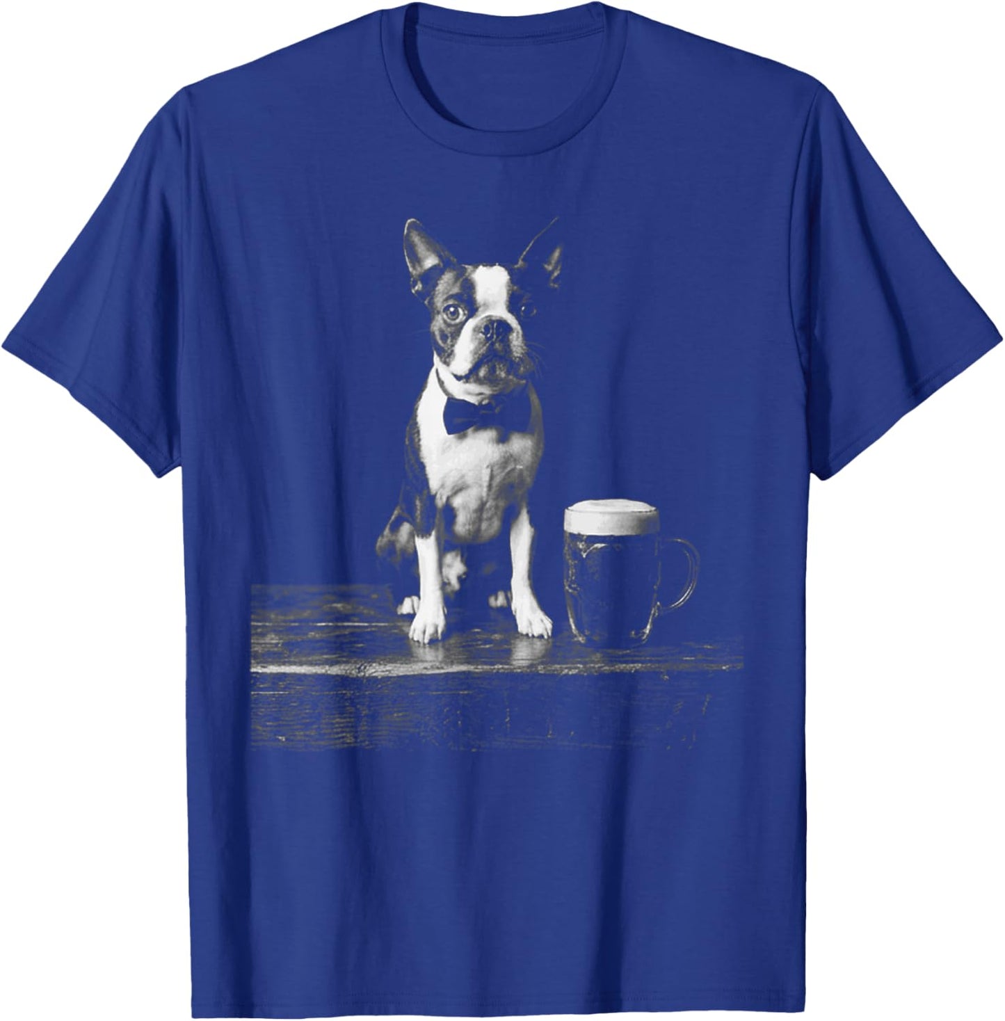 Boston Terrier Drinking Beer Funny Dog Meme T-Shirt - T-Shirt | Royal