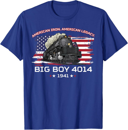 Big Boy 4014 Vintage Steam Locomotive Railroad Train Engine T-Shirt - T-Shirt | Royal