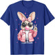 Happy Easter Bunny Rabbit Face Coquette Bow Easter Girl Kids T-Shirt - T-Shirt | Royal