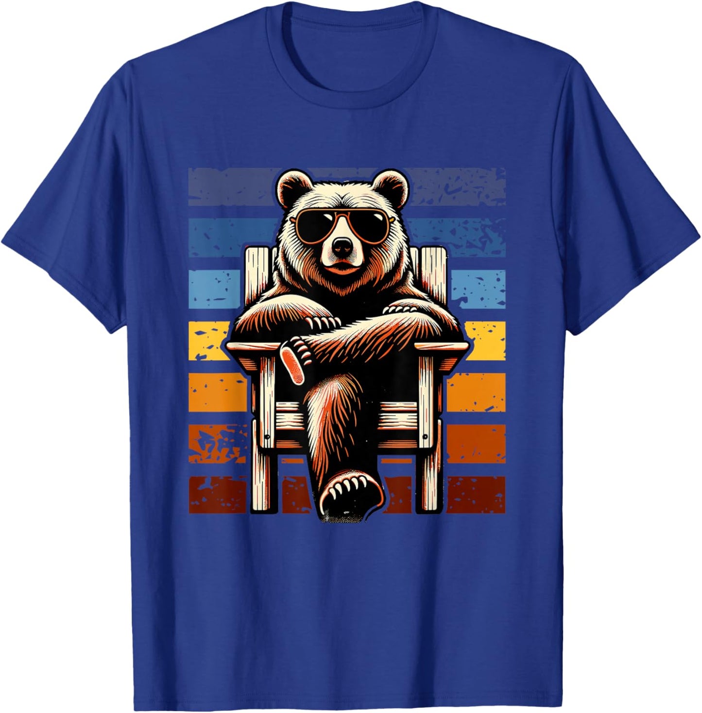 Cool Retro Bear in Sunglasses 70s 80s 90s Novelty Funny Bear T-Shirt - T-Shirt | Royal