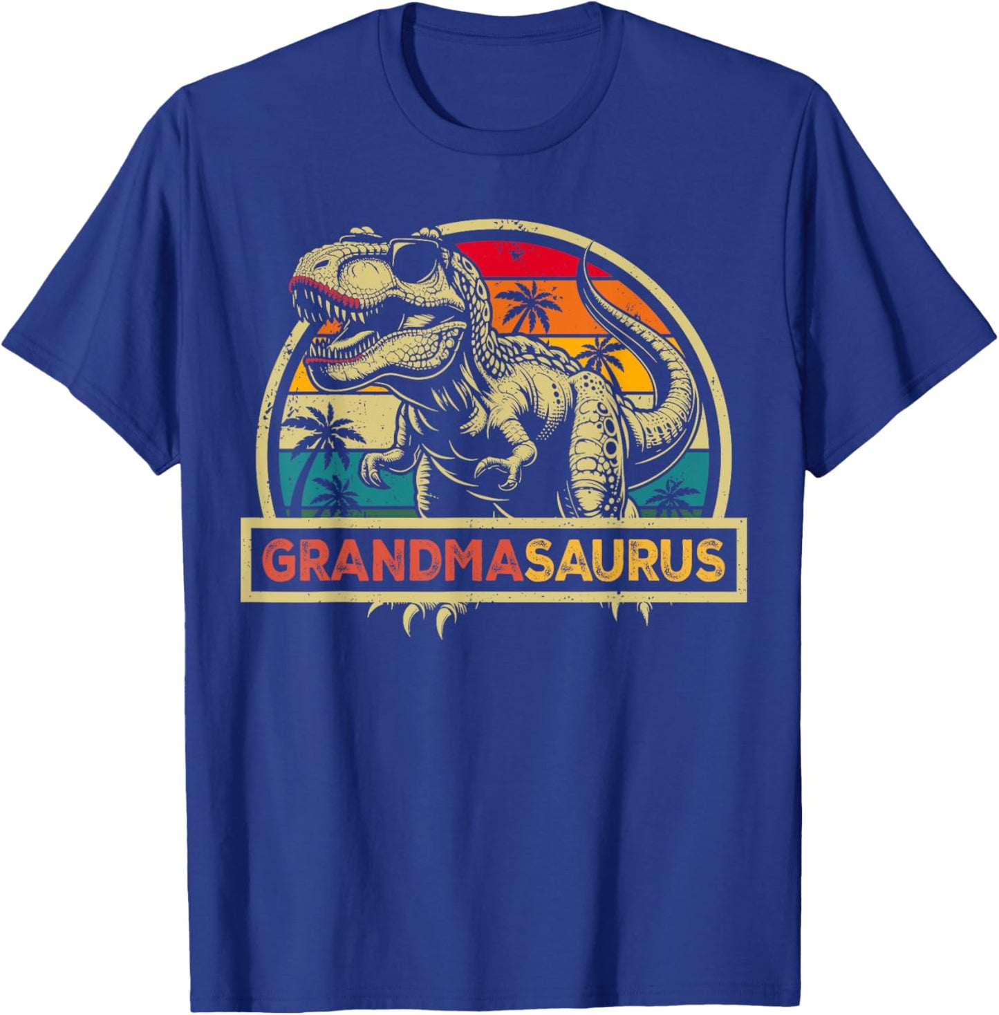 Grandmasaurus T Rex Dinosaur Grandma Saurus Family Matching T-Shirt - T-Shirt | Royal