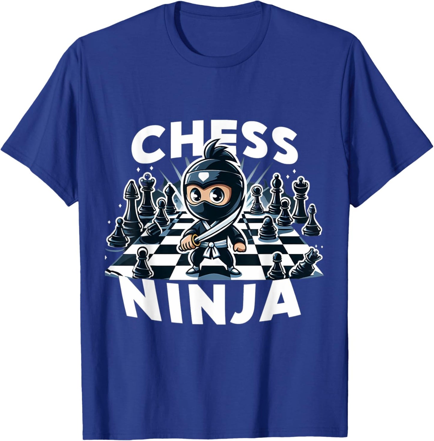 Chess Ninja Cartoon Kids Boys Girls Player Children's Youth T-Shirt - T-Shirt | Royal