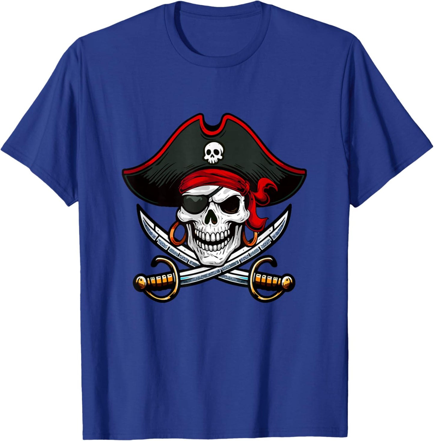Horro Skull Pirate Matching Funny Parties Costume Family T-Shirt - T-Shirt | Royal