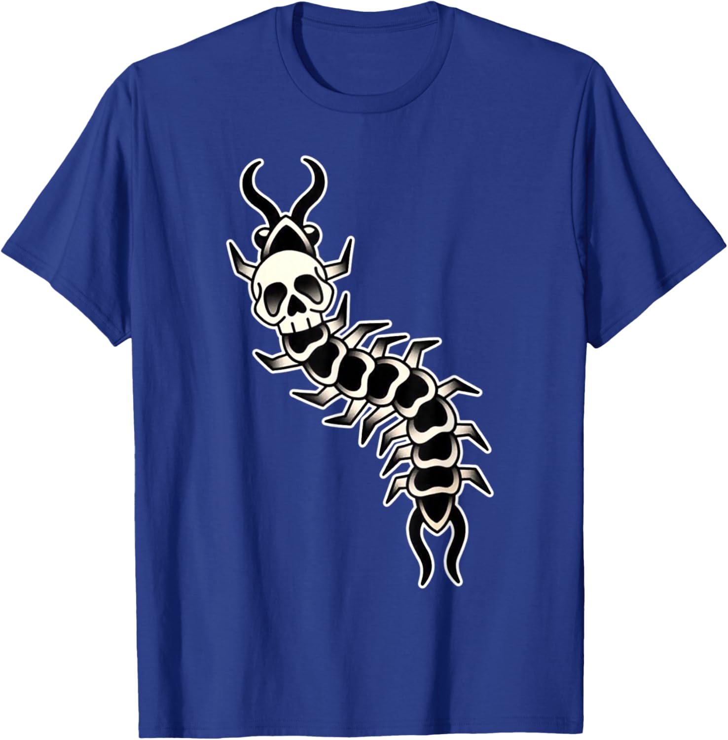 Centipede Skull Tattoo Flash T-Shirt - T-Shirt | Royal
