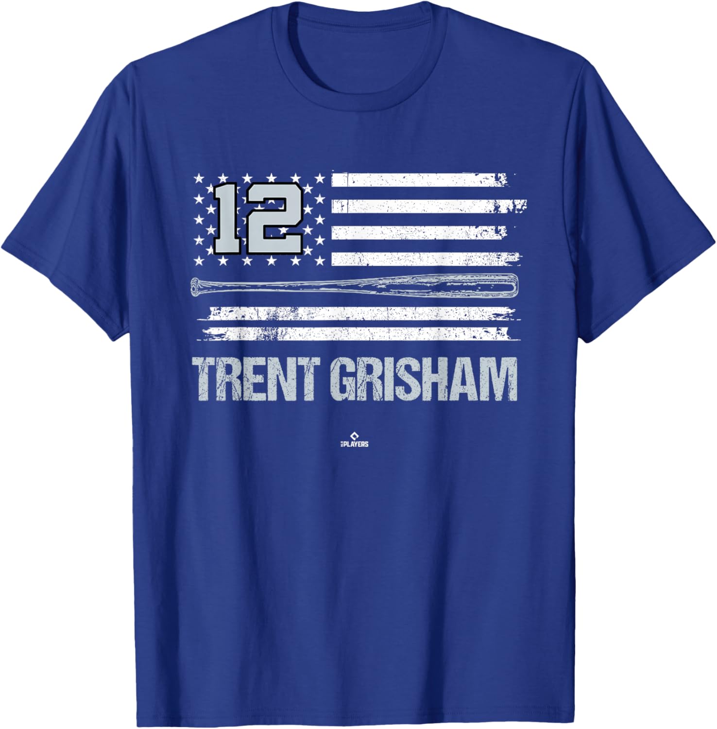USA Flag Bat Trent Grisham New York Baseball MLBPA T-Shirt - T-Shirt | Royal