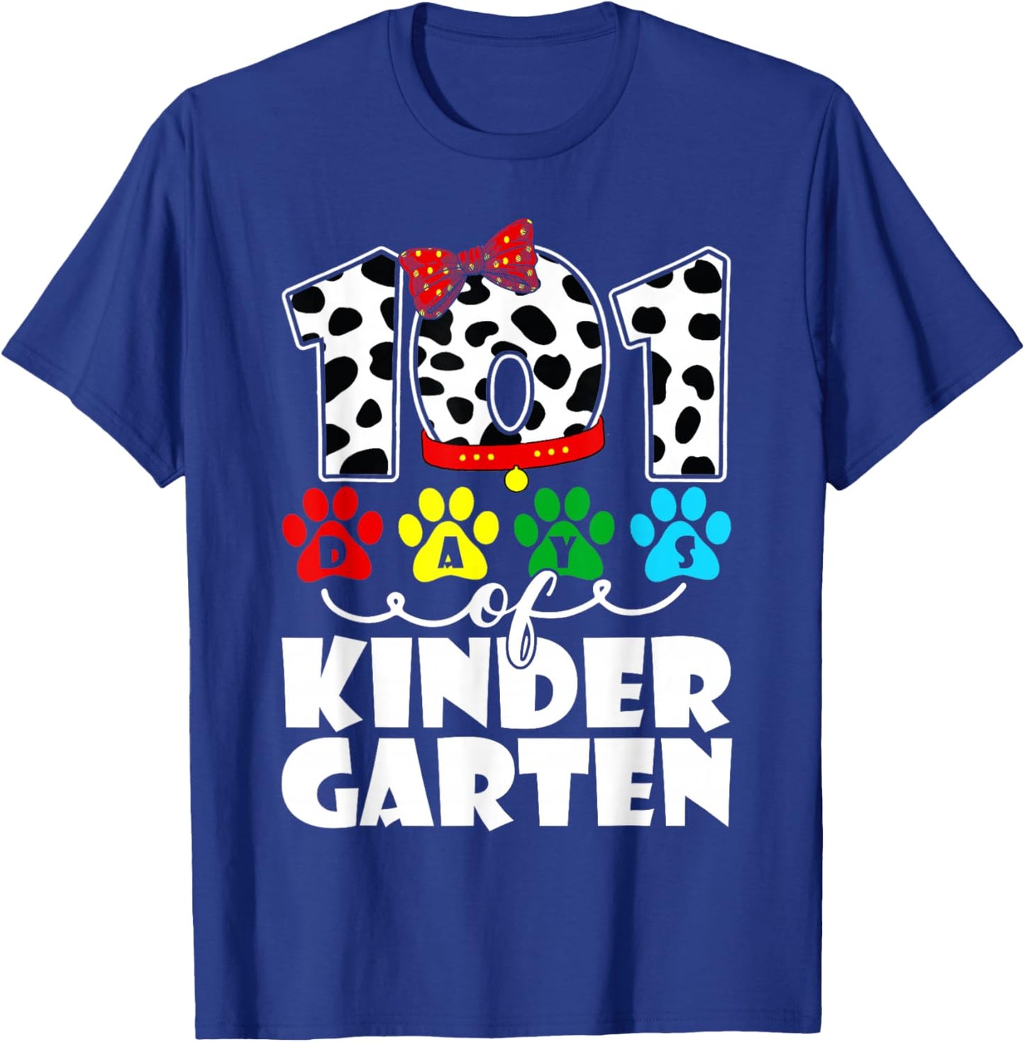 101 Days Kindergarten Cute Dog Lover Student Or Teacher Kids T-Shirt - T-Shirt | Royal