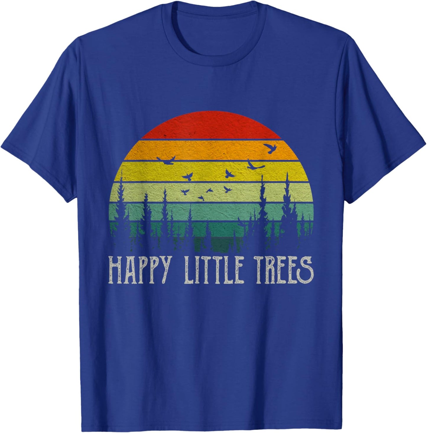 Happy Little Graphic Art Awesome Apparel Funny Forest Tree T-Shirt - T-Shirt | Royal