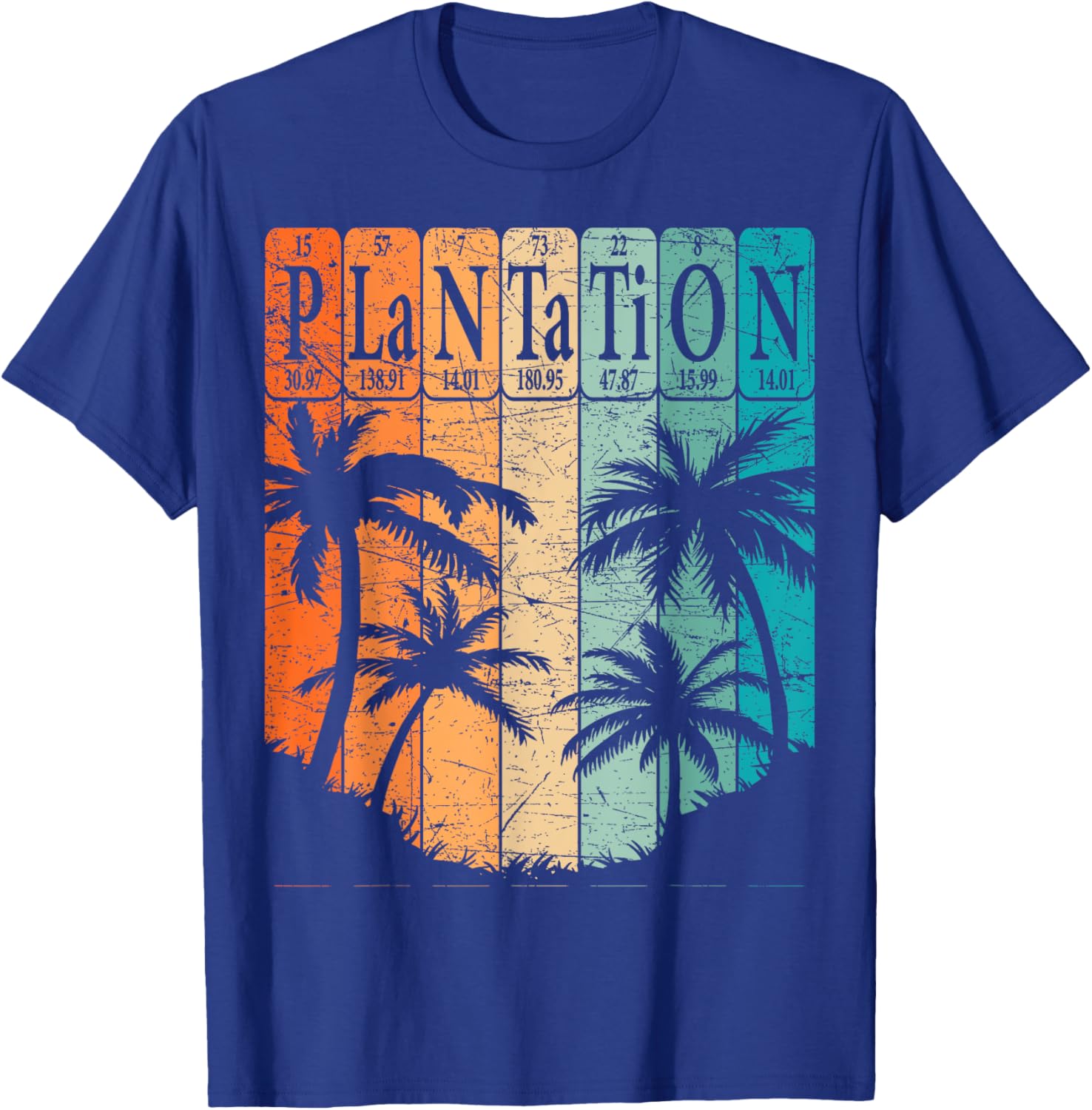 Plantation Periodic Table Elements Plantation Florida Retro T-Shirt - T-Shirt | Royal