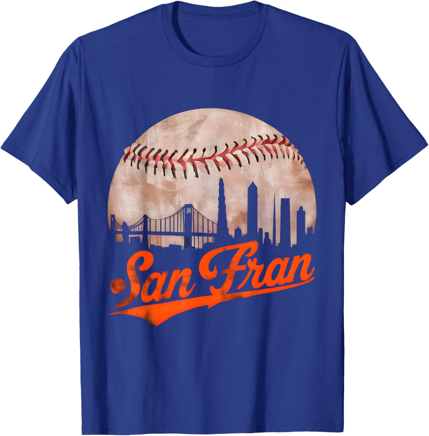 Vintage Distressed San Francisco California, Baseball Lovers T-Shirt - T-Shirt | Royal