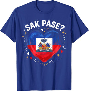 Sak Pase Haiti Heart Pride T-Shirt - T-Shirt | Royal