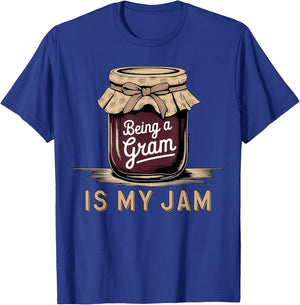 Being a Gram is My Jam Funny Grandma Jar T-Shirt - T-Shirt | Royal