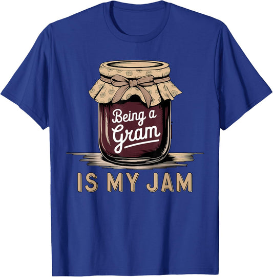Being a Gram is My Jam Funny Grandma Jar T-Shirt - T-Shirt | Royal
