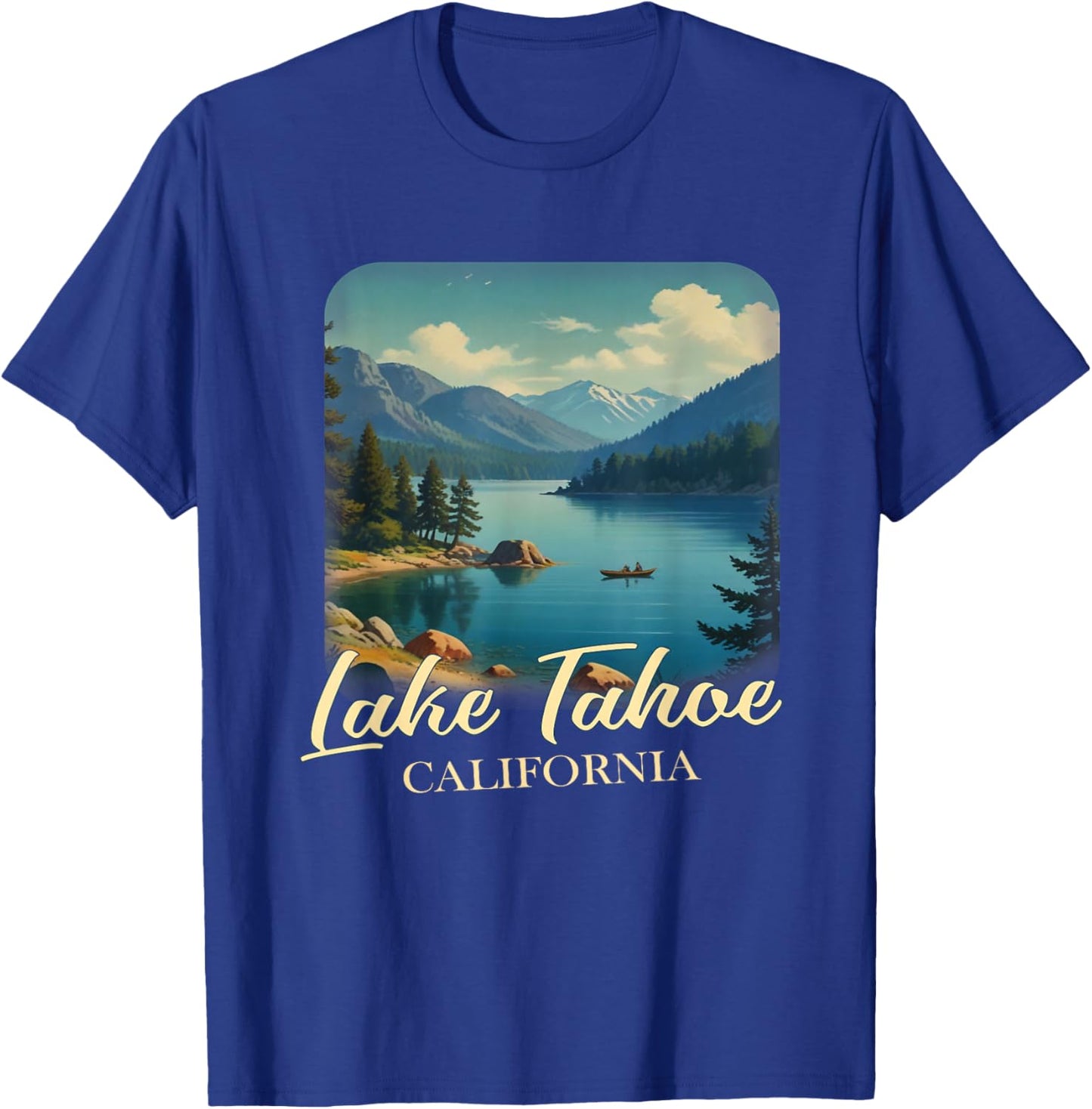 Vintage Lake Tahoe California Mountain Retro T-Shirt - T-Shirt | Royal