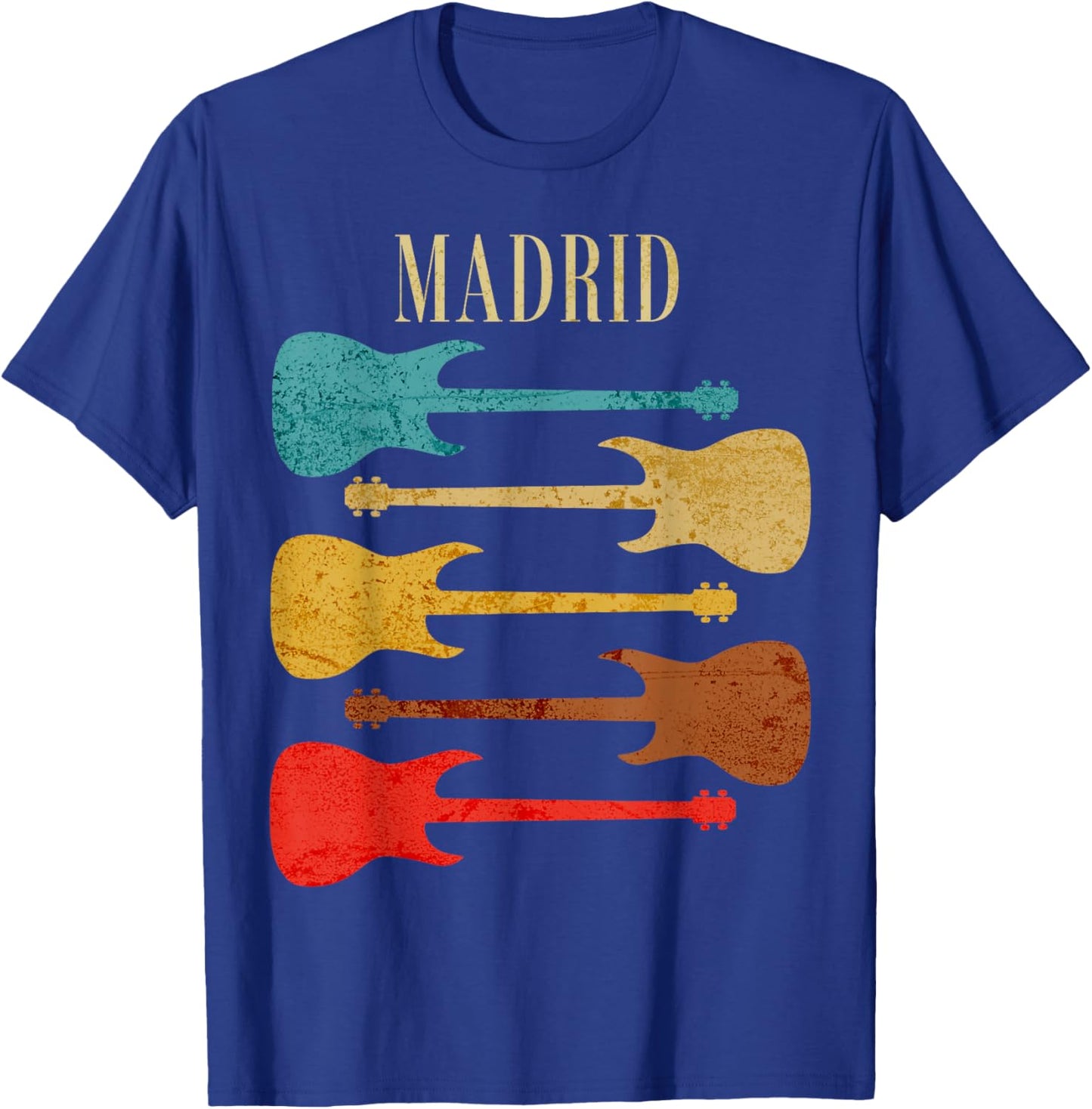 Madrid Concert Rock Music Festival Guitars Spain T-Shirt - T-Shirt | Royal