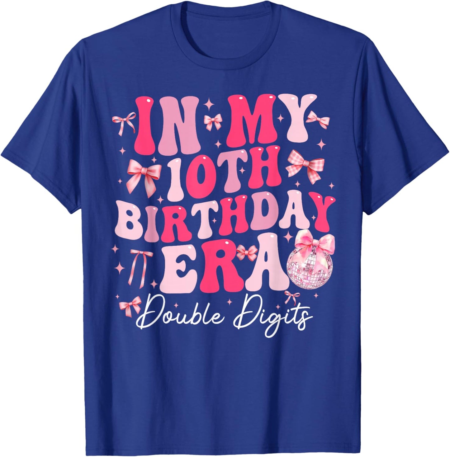 in My 10th Birthday Girl Era Coquette Bow 10 Year Old Kids T-Shirt - T-Shirt | Royal