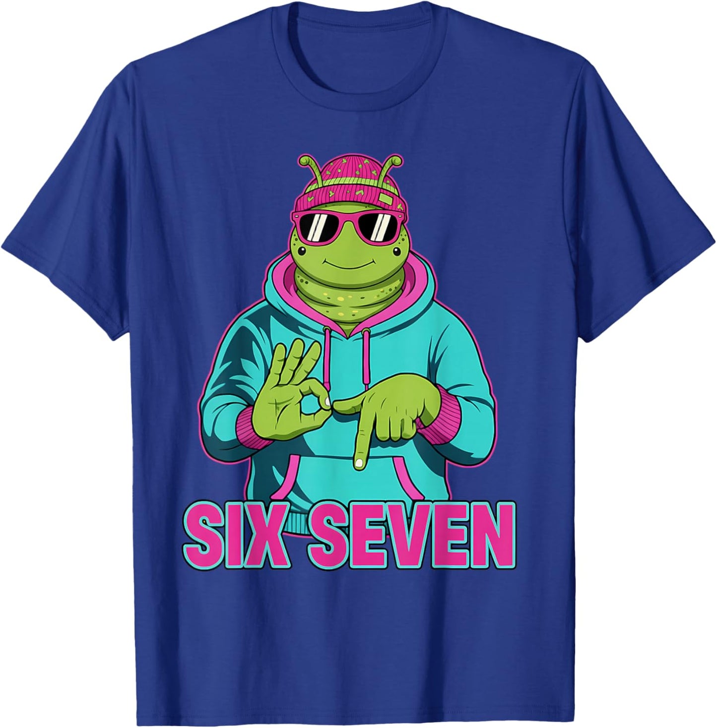 Six Seven Meme Cute Caterpillar 67 Funny Gen Z Apha Slang T-Shirt - T-Shirt | Royal