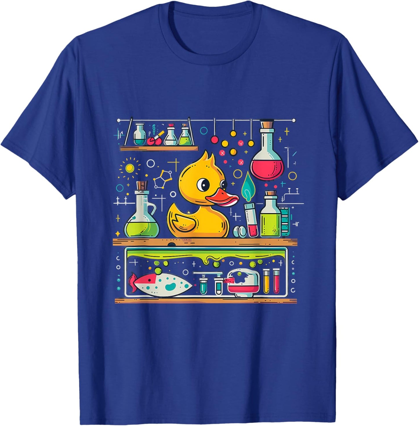 Rubber Duck Science Teacher Rubber Duckie Chemistry Physics T-Shirt - T-Shirt | Royal