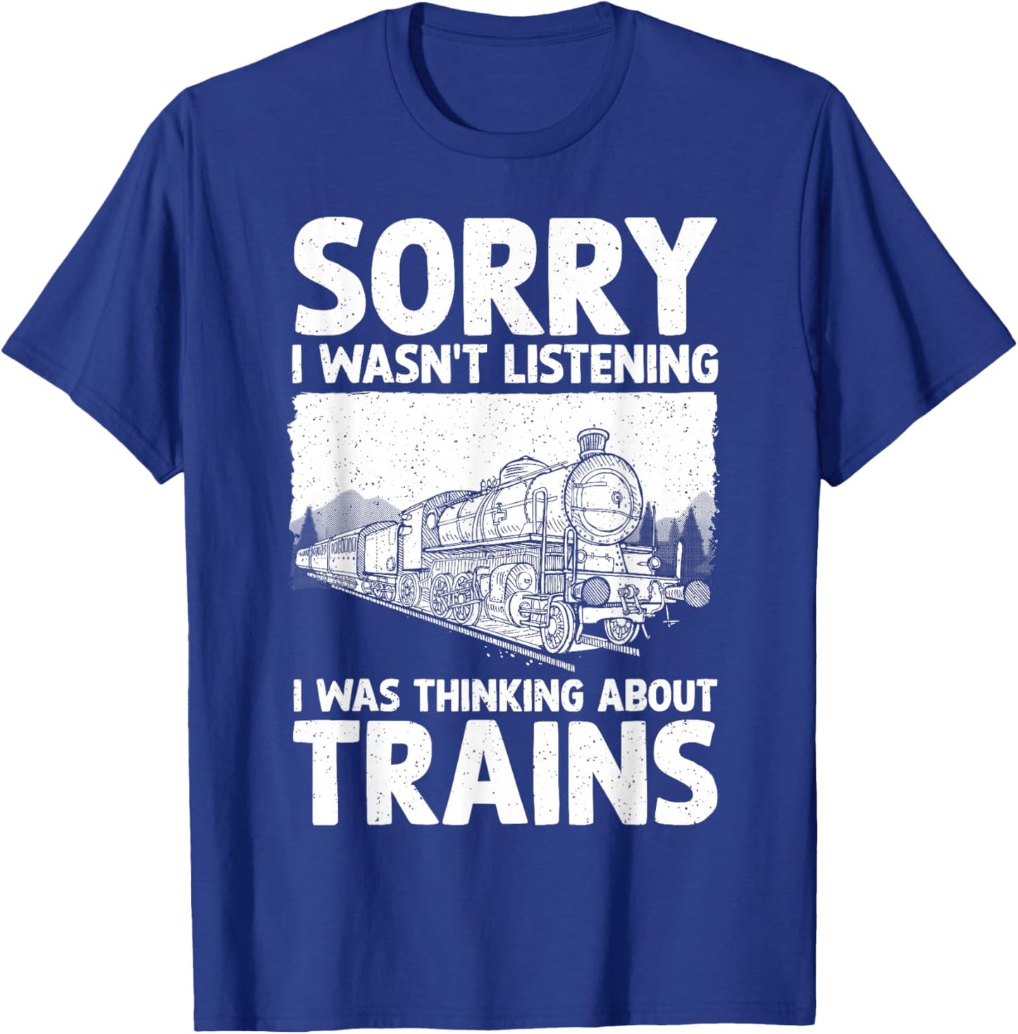 Cool Train Art Women Railroad Crossing Train Lovers T-Shirt - T-Shirt | Royal