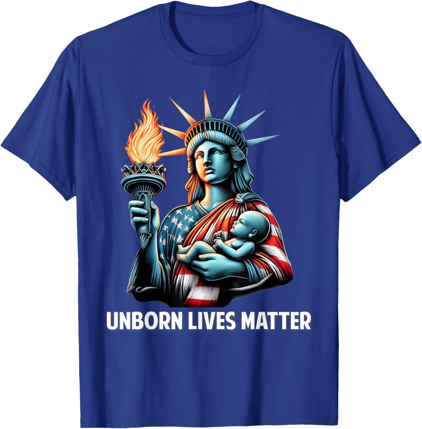Patriotic American Unborn Lives Matter Pro-Life Catholic Men T-Shirt - T-Shirt | Royal
