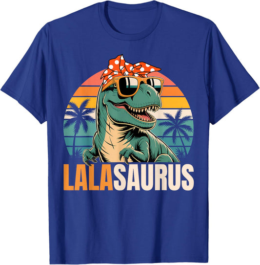 LaLa Saurus LaLaSaurus T Rex Dinosaur Funny Family Matching T-Shirt - T-Shirt | Royal