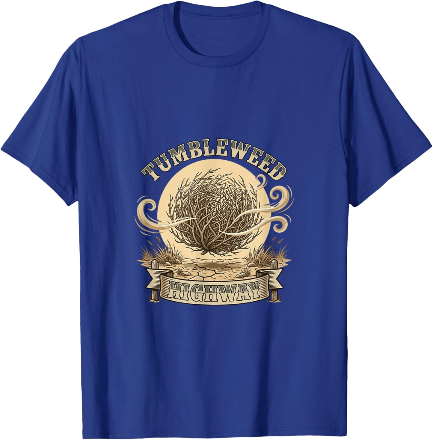 Tumbleweed Highway Western Desert Graphique Vintage T-Shirt - T-Shirt | Royal