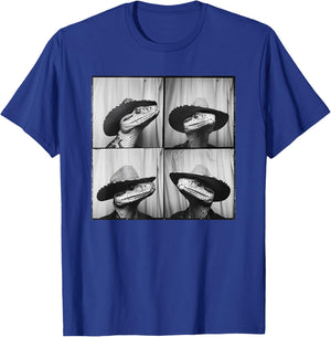 Snake Wearing Cowboy Hat Funny Animal Photobooth Snake Lover T-Shirt - T-Shirt | Royal