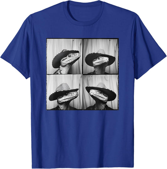 Snake Wearing Cowboy Hat Funny Animal Photobooth Snake Lover T-Shirt - T-Shirt | Royal
