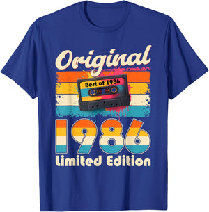 Men's 40th Birthday Gift 1986 Cassette 40 Deco T-Shirt - T-Shirt | Royal
