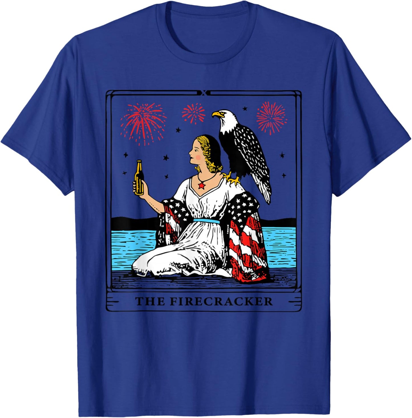 Funny Independence Day, The Firecracker Tarot Card T-Shirt - T-Shirt | Royal